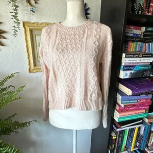 Rush Size Small Pink Cable knit sweater Womens